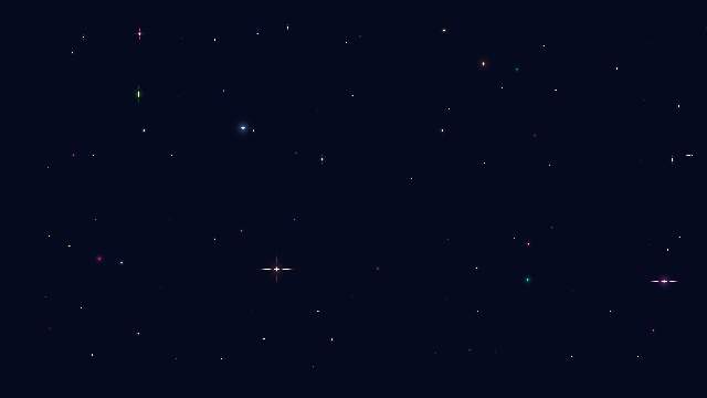 Starfield in the sky with scroll